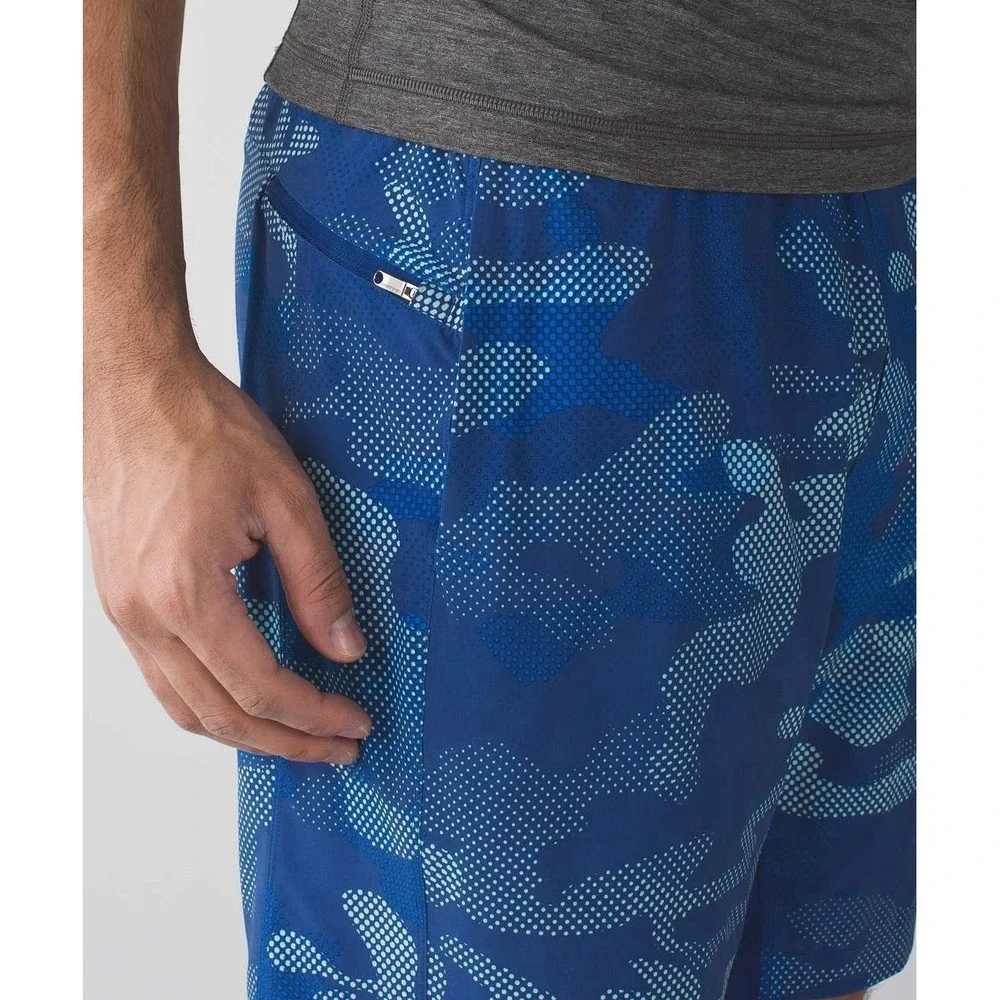 Lululemon T.H.E. Short *Luxtreme Liner 9" Big Pebble Camo Dark Cobalt Sea Mist M - Picture 4 of 10